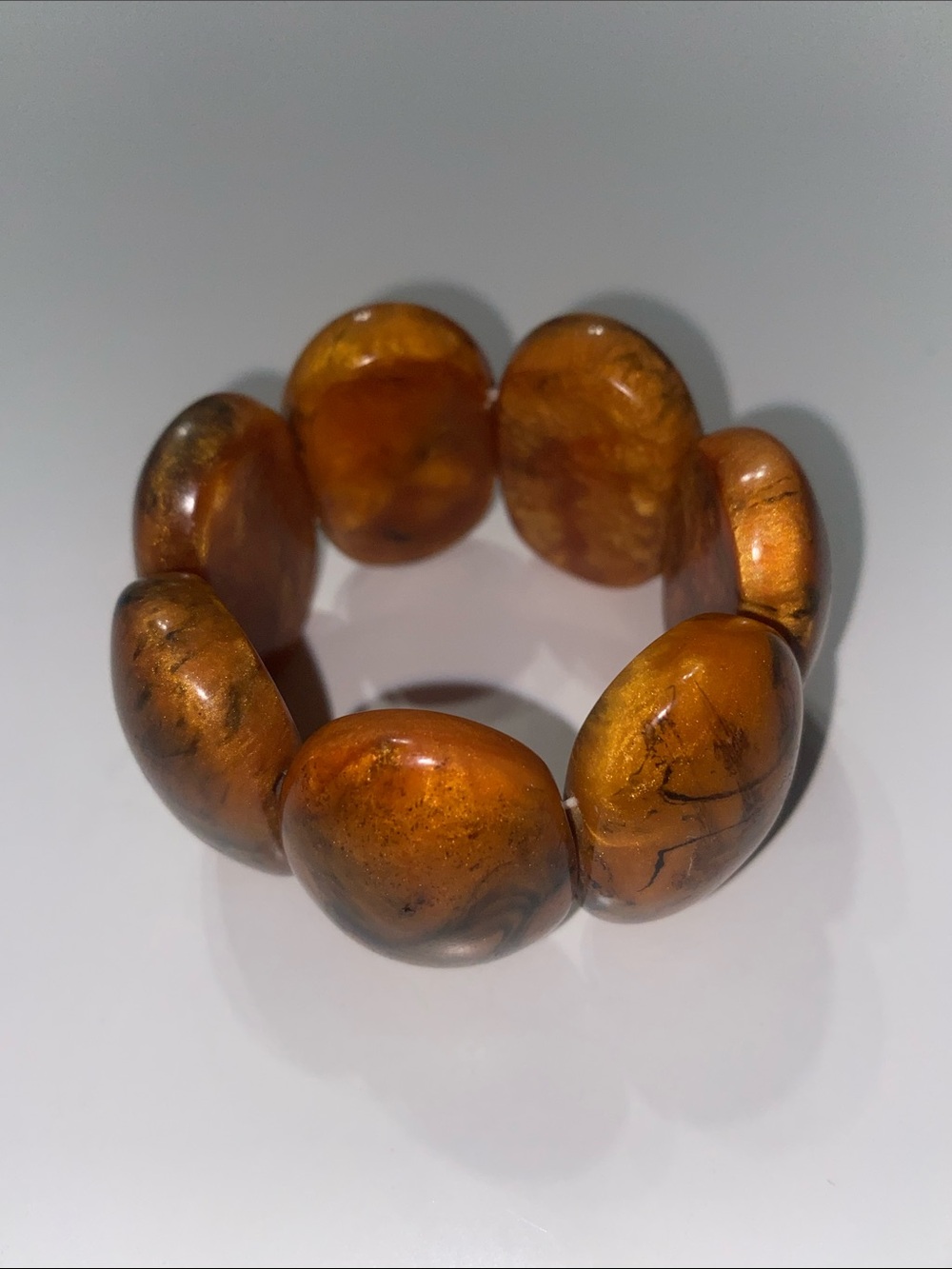 Chunky Amber-Tone Stretch Bracelet